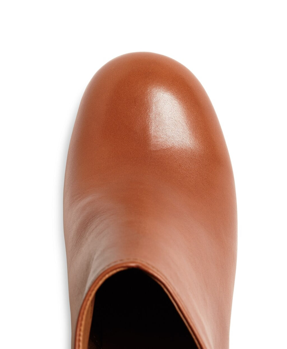 Brooks Brothers Women Short Leather Stacked Heel Booties