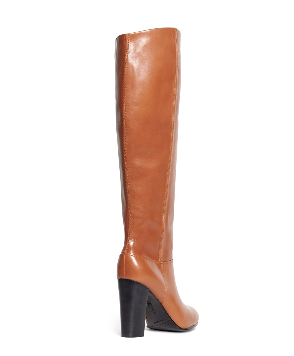 Brooks Brothers Women Tall Leather Stacked Heel Boots