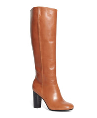 Brooks Brothers Women Tall Leather Stacked Heel Boots