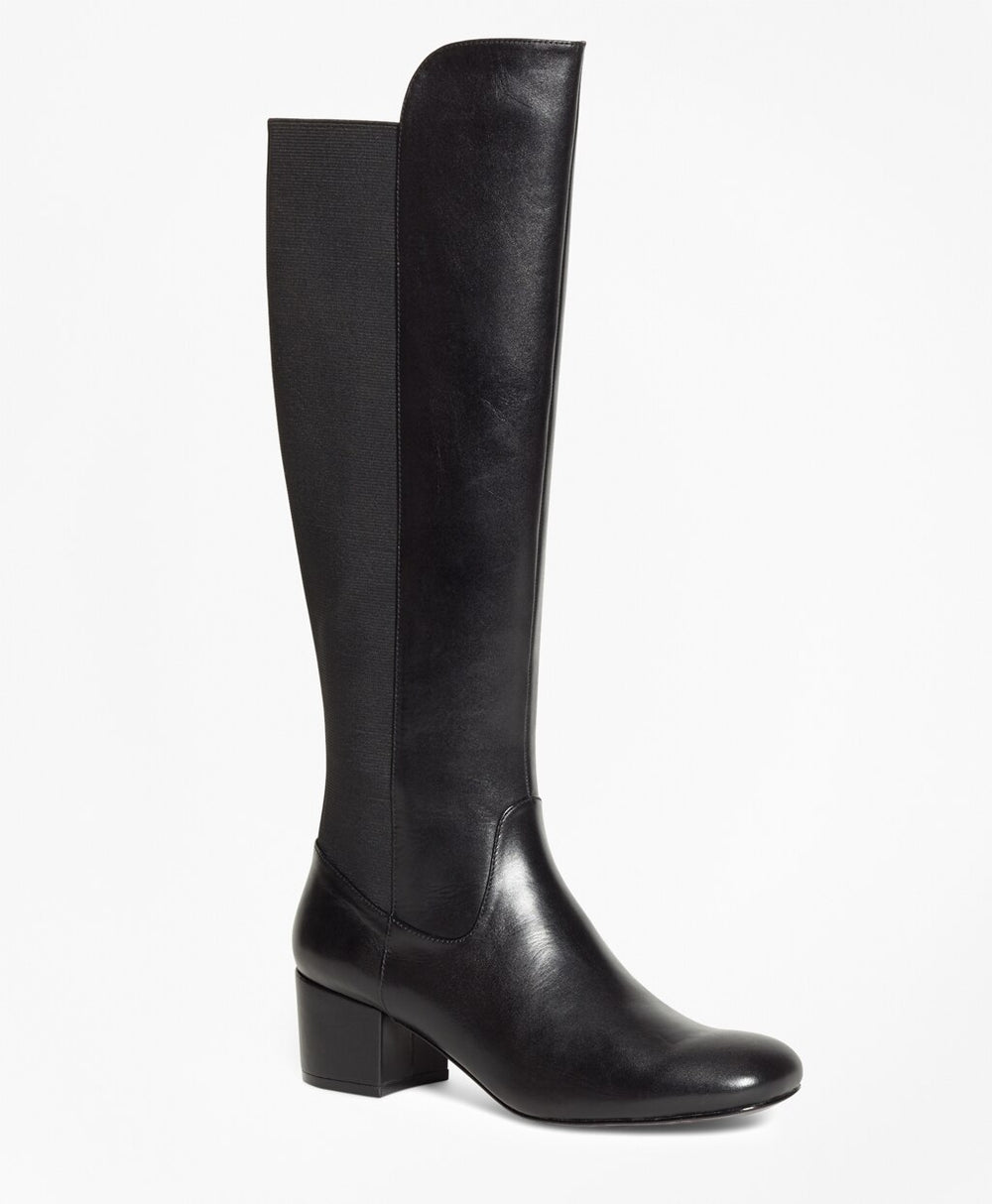 Brooks Brothers Women Elastic Back Leather Boots