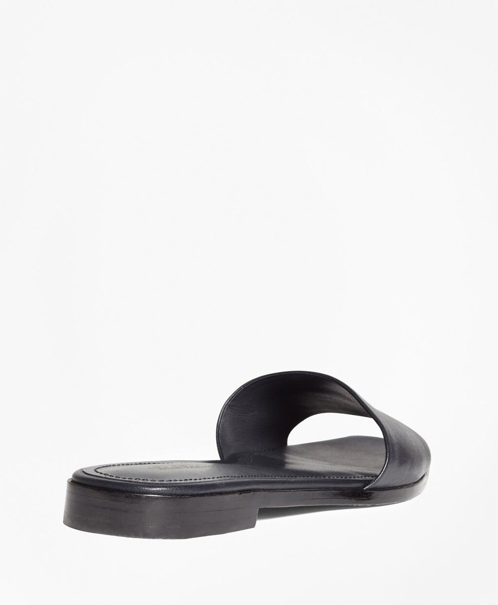 Brooks Brothers Women Leather Slide Sandals