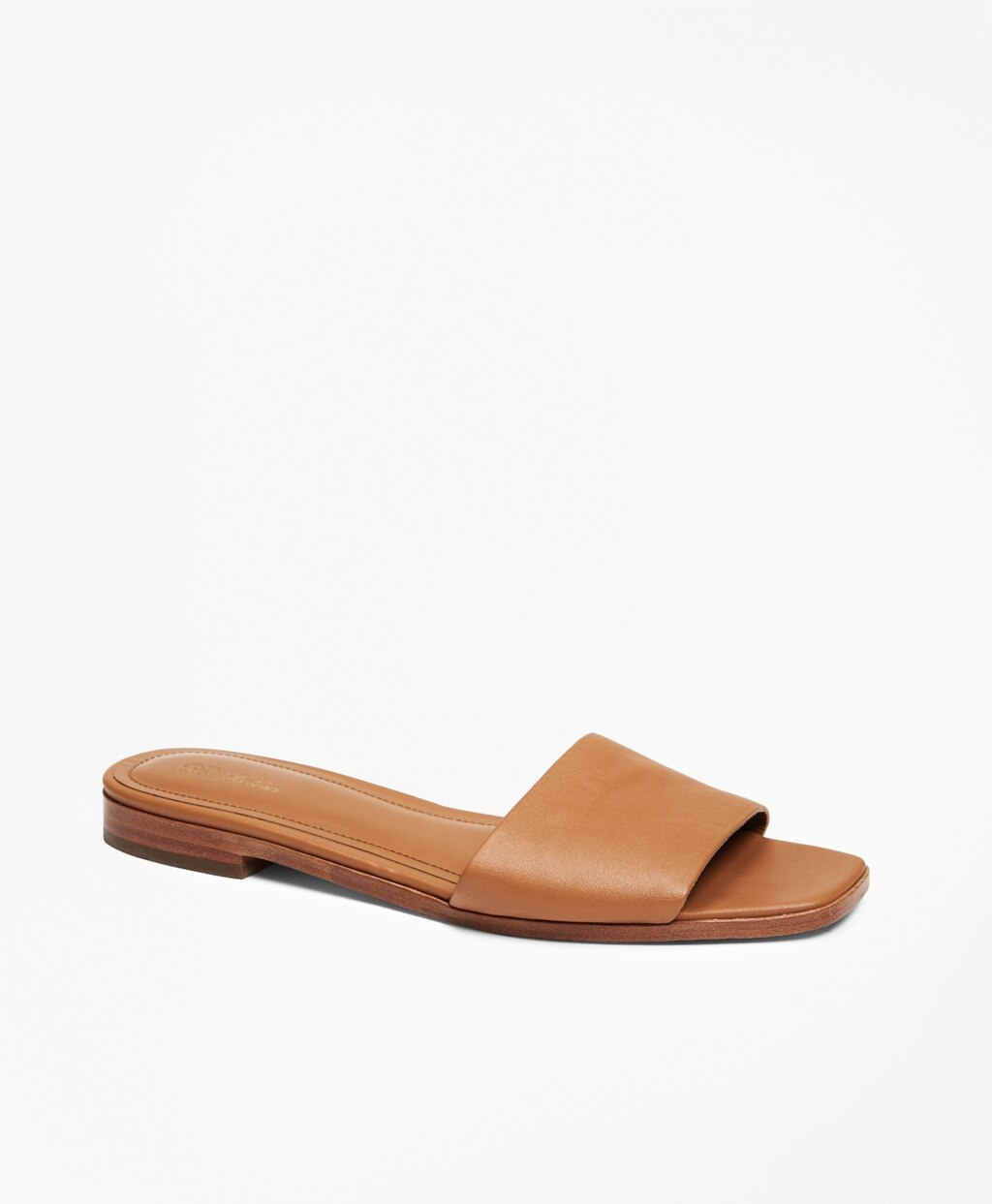 Brooks Brothers Women Leather Slide Sandals