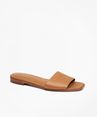 Brooks Brothers Women Leather Slide Sandals