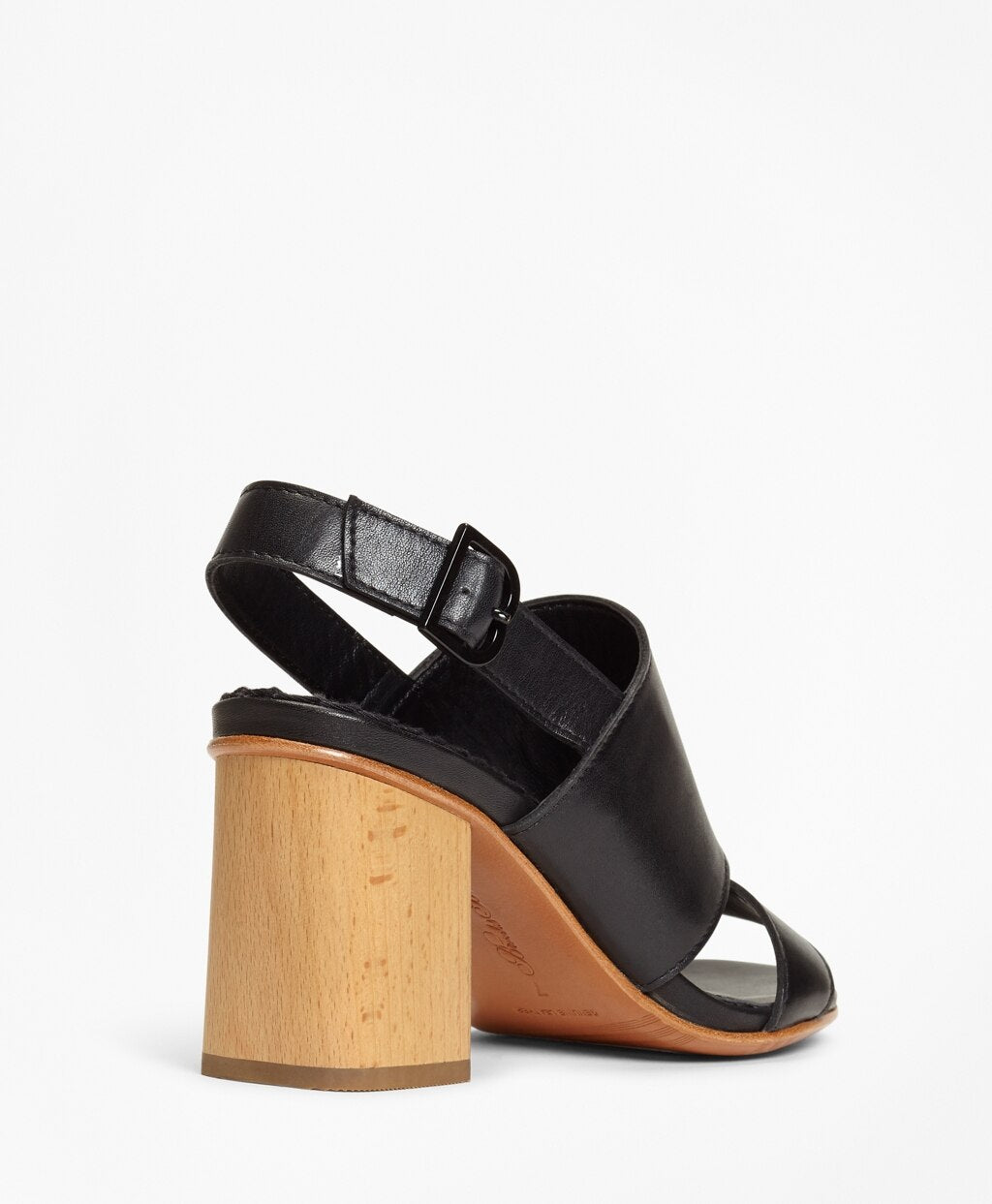 Brooks Brothers Women Leather Block-Heel Sandals