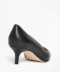 Brooks Brothers Women Leather Point-Toe Kitten Heels