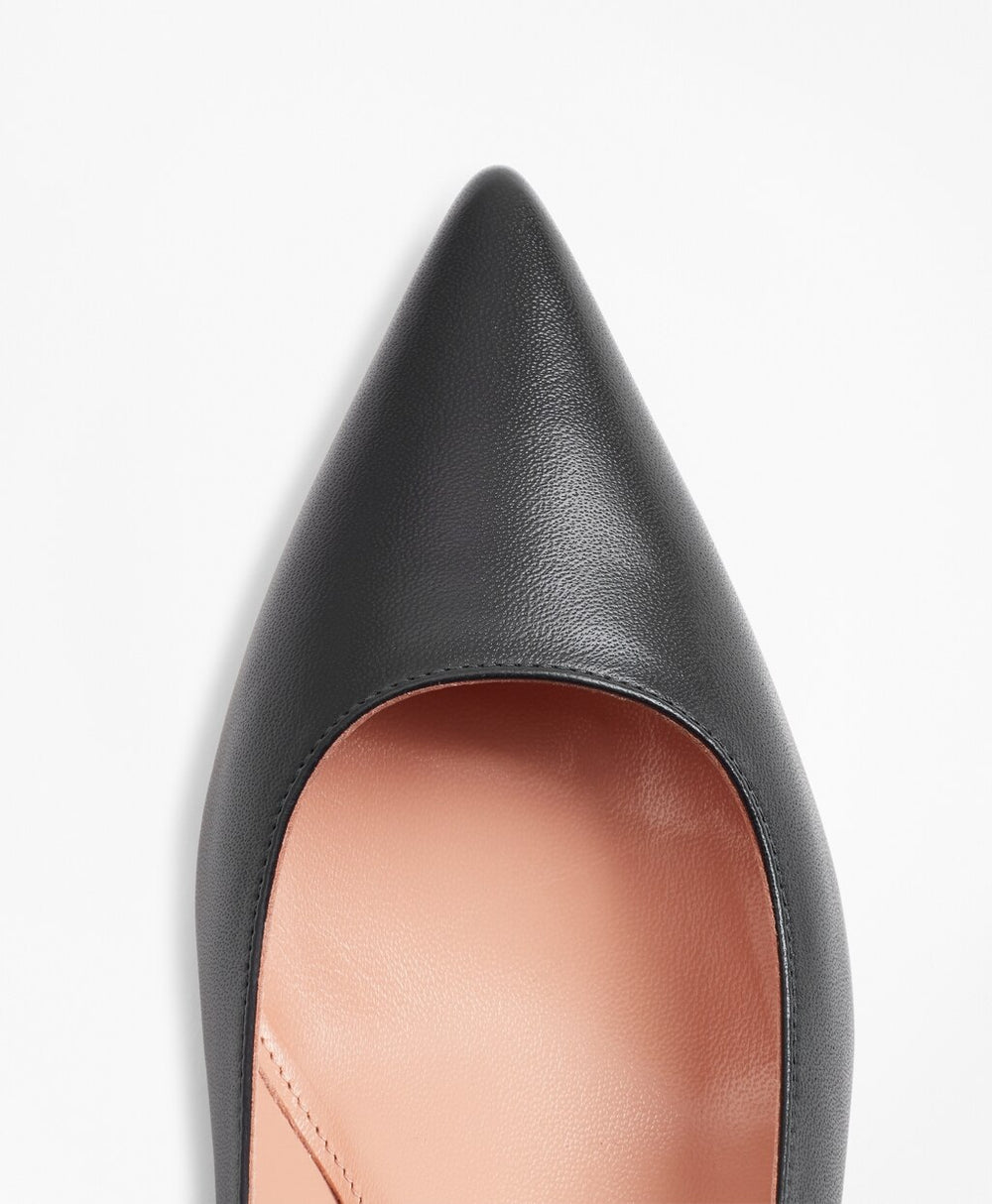 Brooks Brothers Women Leather Point-Toe Kitten Heels
