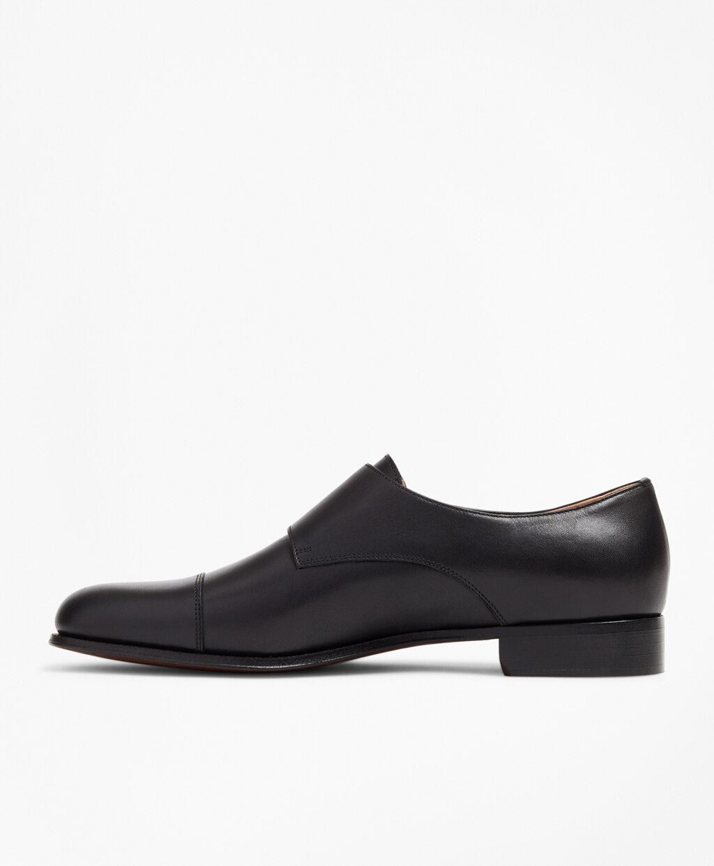 Brooks Brothers Women Leather Cap-Toe Monk Straps