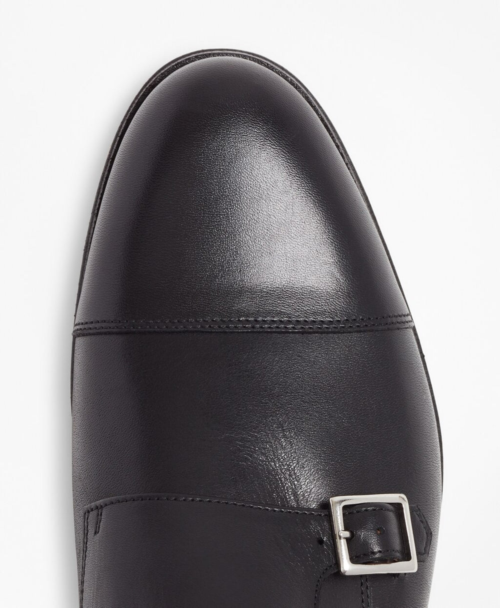 Brooks Brothers Women Leather Cap-Toe Monk Straps
