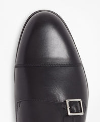 Brooks Brothers Women Leather Cap-Toe Monk Straps