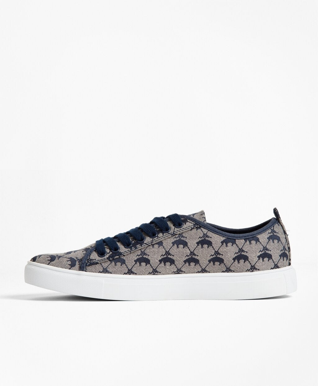 Brooks Brothers Women Leather-Trimmed Logo Jacquard Sneakers