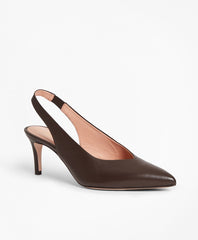 Brooks Brothers Women Leather Sling-Back Pumps