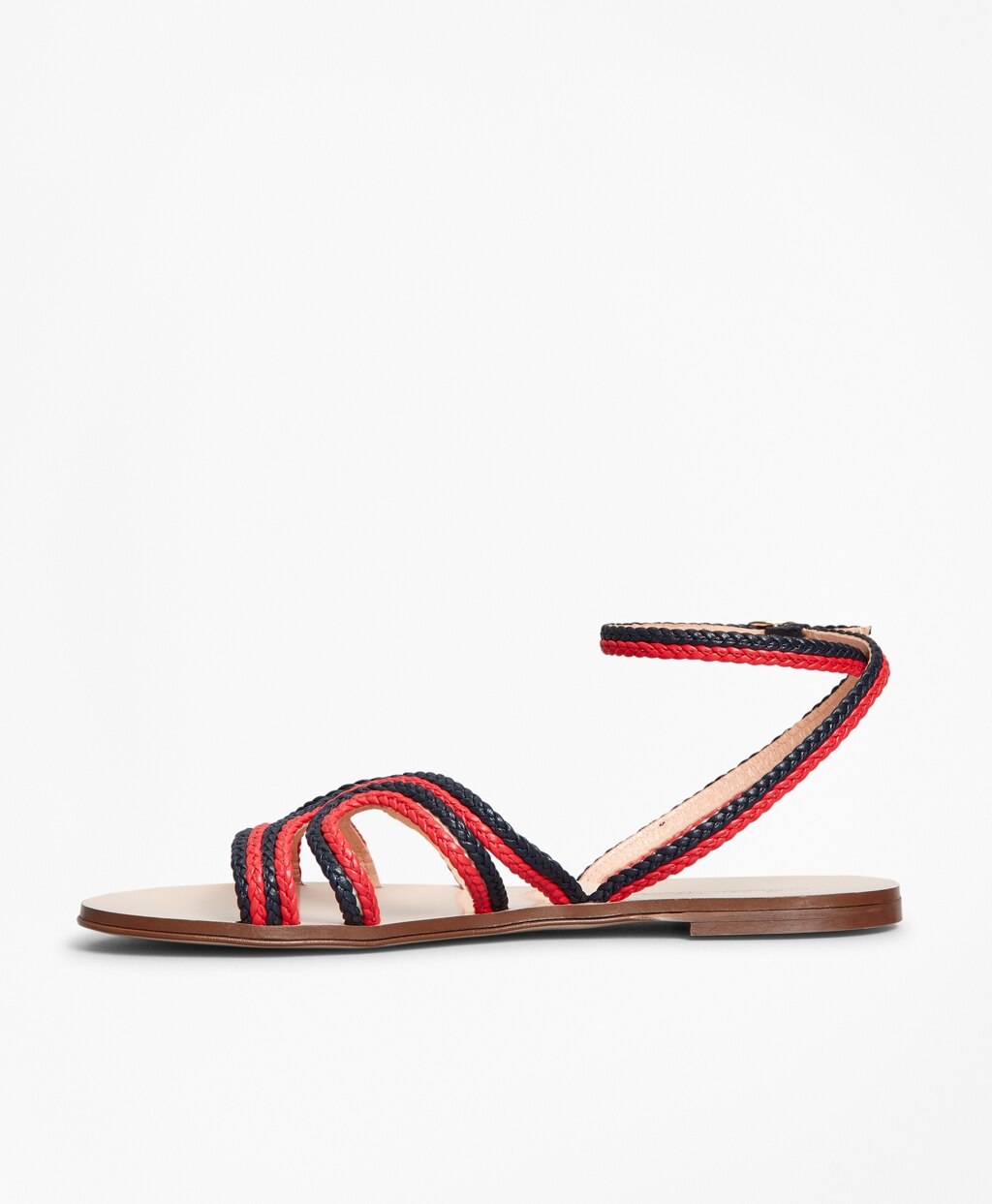Brooks Brothers Women Braided Leather Slide Sandals
