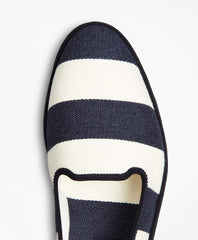 Brooks Brothers Women Striped Canvas Flats