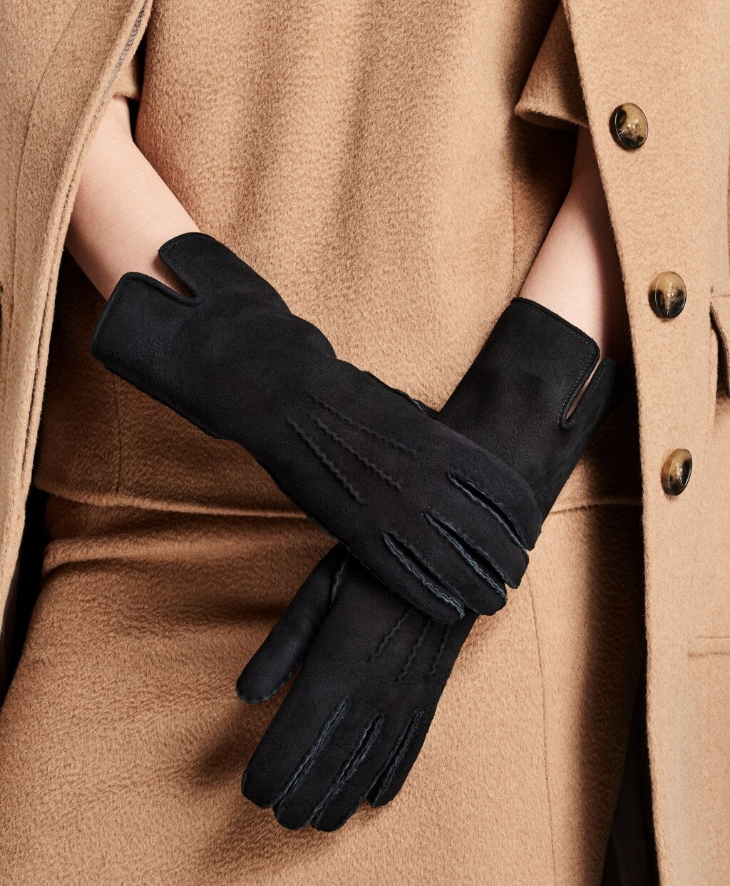 Brooks Brothers Women Shearling Fur Gloves