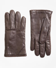 Brooks Brothers Women Whipstitched Cashmere-Lined Leather Gloves