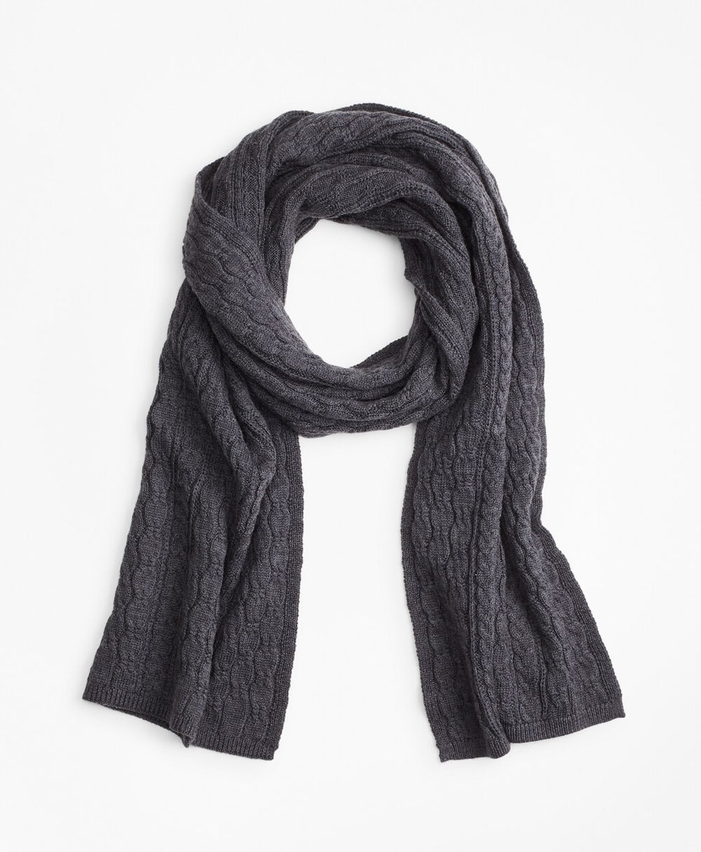 Brooks Brothers Women Cable-Knit Merino Wool Scarf