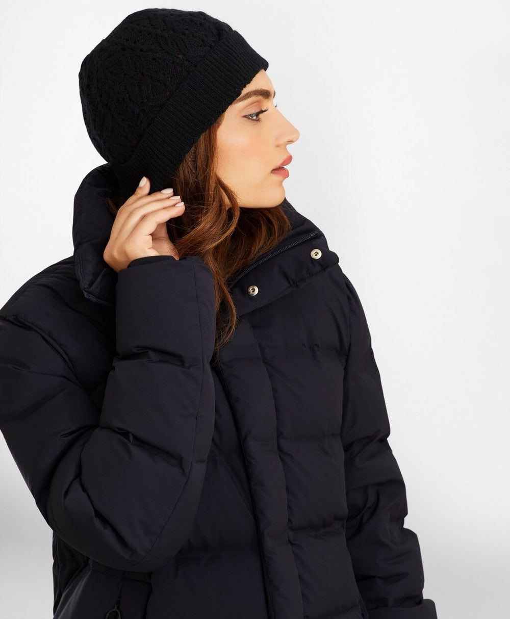 Brooks Brothers Women Pointelle Cable-Knit Cashmere Hat