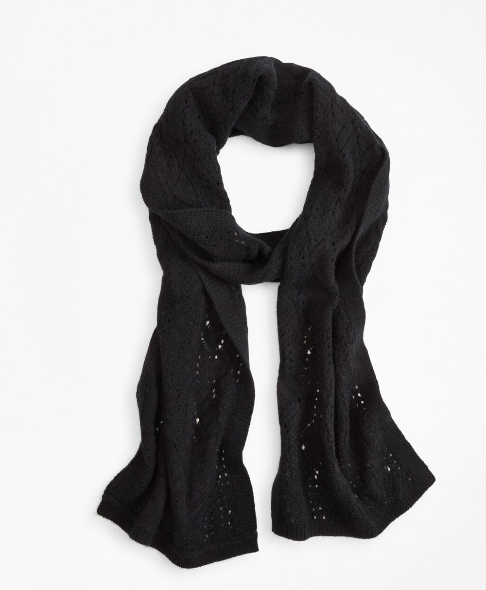 Brooks Brothers Women Pointelle Cable-Knit Cashmere Scarf