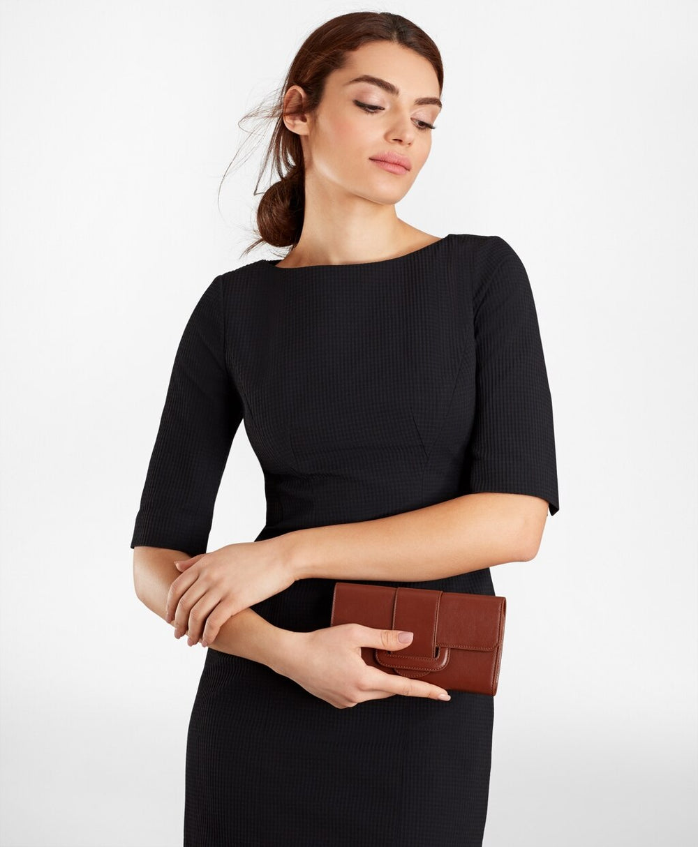 Brooks Brothers Women Leather Envelope-Flap Wallet