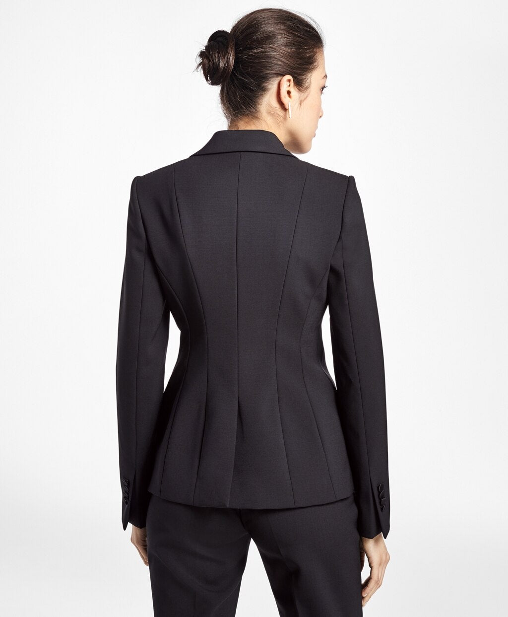 Brooks Brothers Women Single-Breasted Stretch Wool Tuxedo Jacket