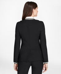 Brooks Brothers Women Stretch-Wool Crepe Tuxedo Jacket