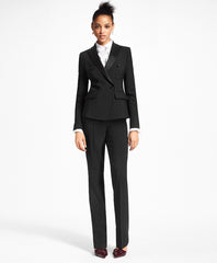 Brooks Brothers Women Stretch-Wool Crepe Double-Breasted Tuxedo Jacket