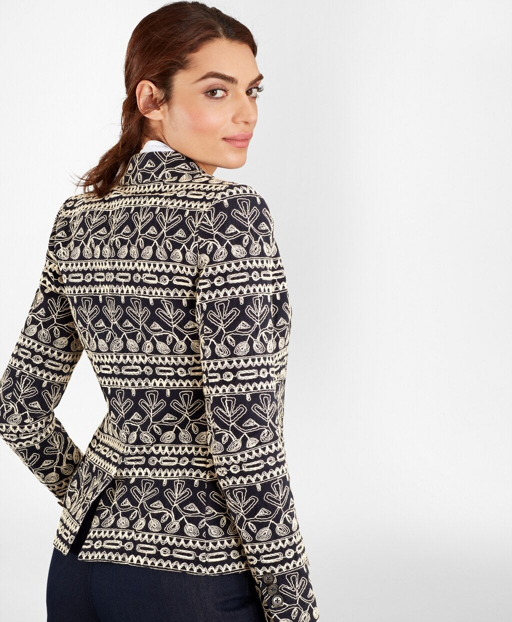 Brooks Brothers Women Embroidered Cotton Corduroy Jacket