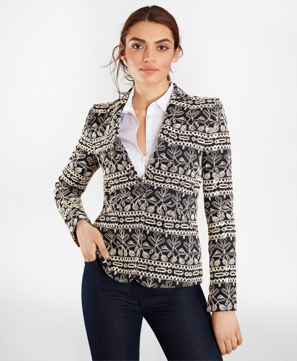 Brooks Brothers Women Embroidered Cotton Corduroy Jacket