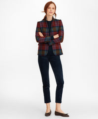 Brooks Brothers Women Plaid Wool Tweed Hacking Jacket