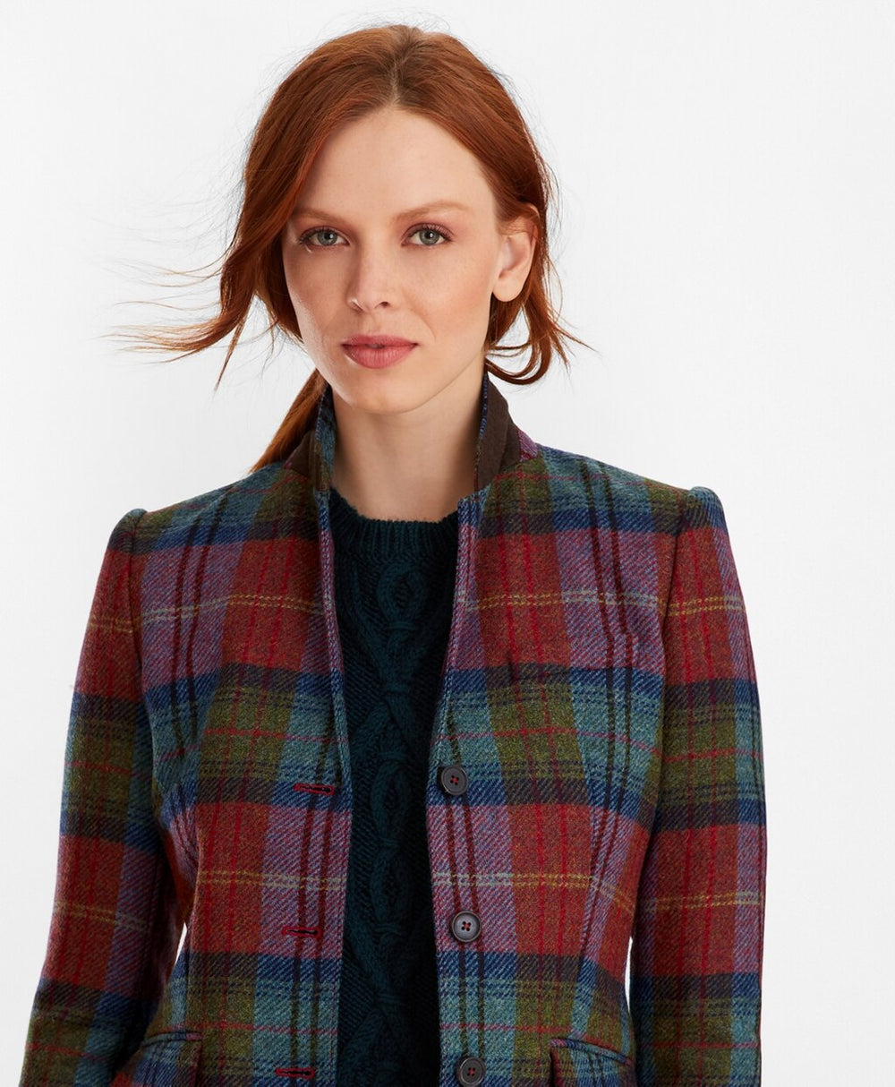 Brooks Brothers Women Plaid Wool Tweed Hacking Jacket