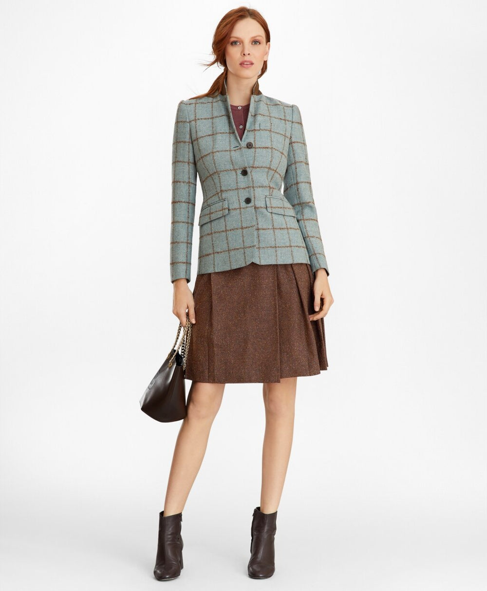 Brooks Brothers Women Checked Tweed Jacket