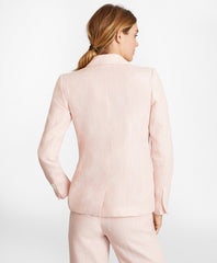 Brooks Brothers Women Pinstriped Linen Jacket