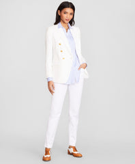 Brooks Brothers Women Irish Linen Double-Breasted Blazer