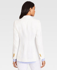 Brooks Brothers Women Irish Linen Double-Breasted Blazer