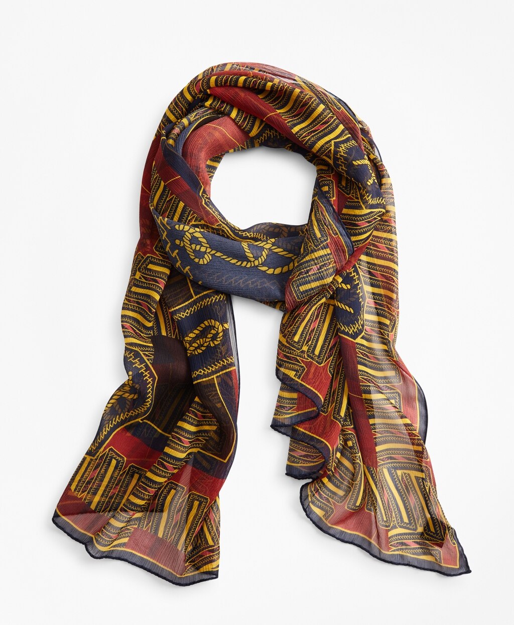 Brooks Brothers Women Knot-Print Silk Chiffon Oblong Scarf