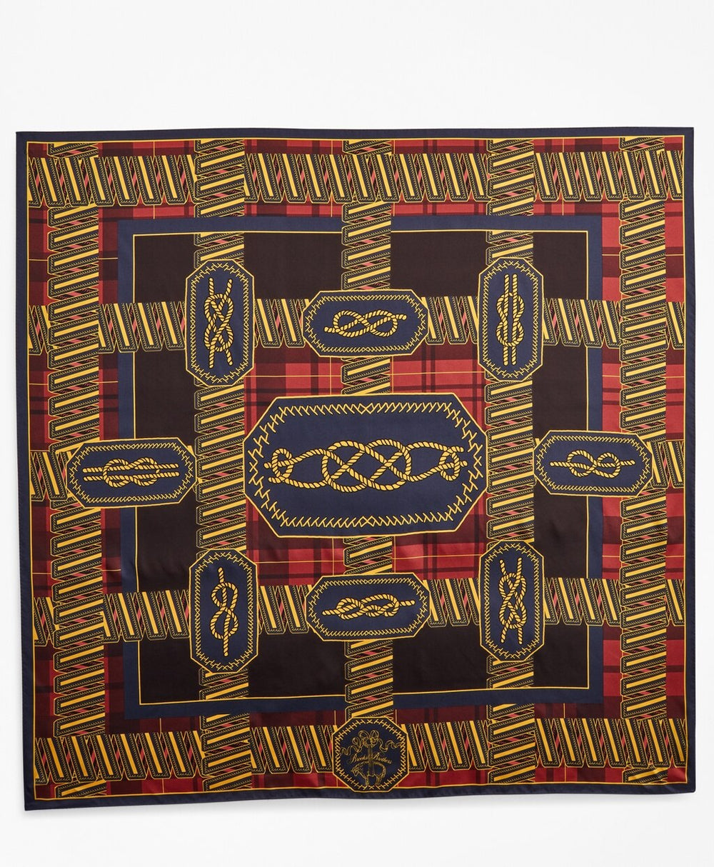 Brooks Brothers Women Knot-Print Silk Square Scarf