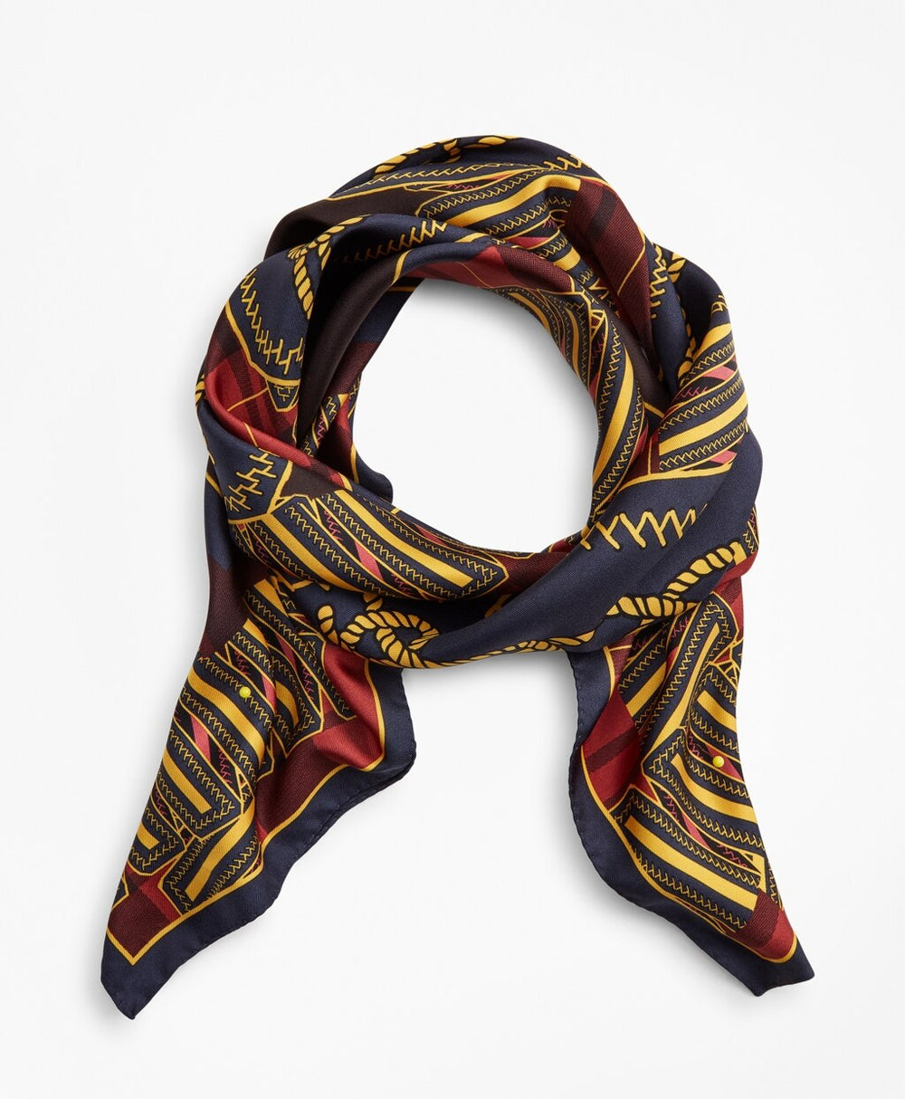 Brooks Brothers Women Knot-Print Silk Square Scarf