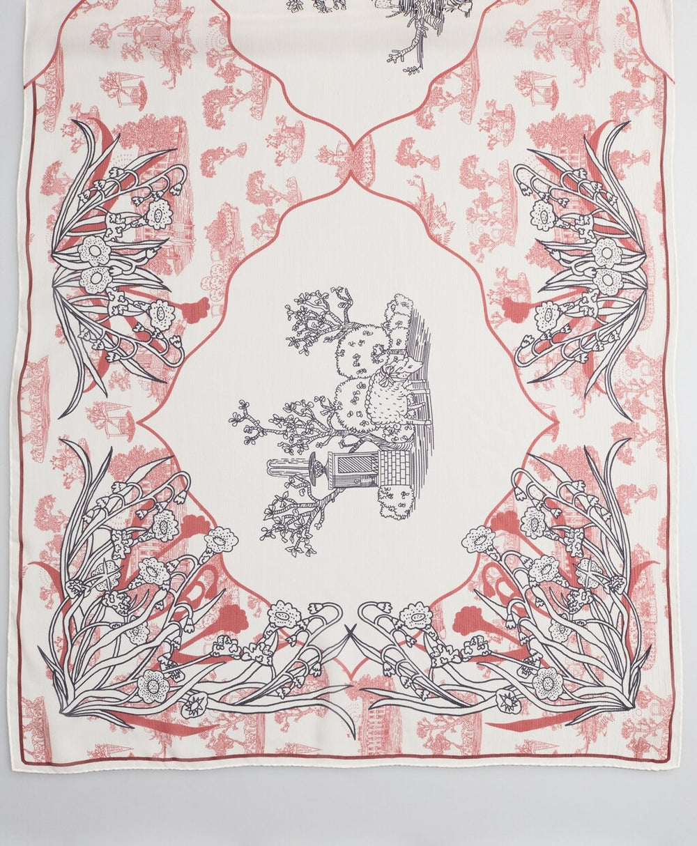 Brooks Brothers Women Toile Silk Chiffon Oblong Scarf