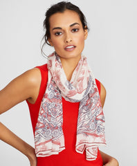 Brooks Brothers Women Toile Silk Chiffon Oblong Scarf