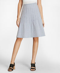Brooks Brothers Women Striped Stretch Cotton Seersucker Skirt