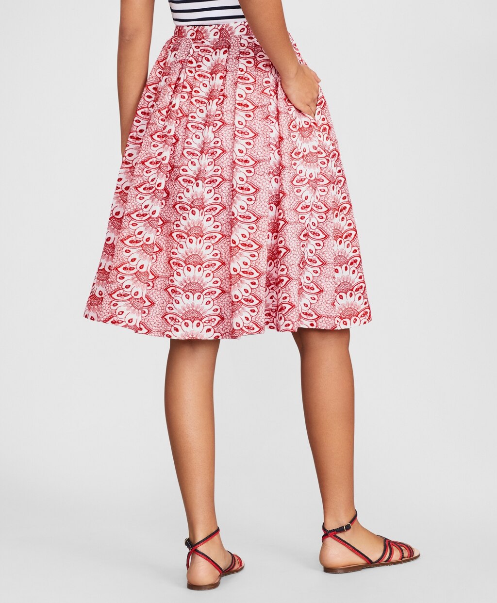 Brooks Brothers Women Cotton Eyelet Pleated Skirt