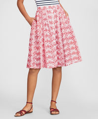 Brooks Brothers Women Cotton Eyelet Pleated Skirt