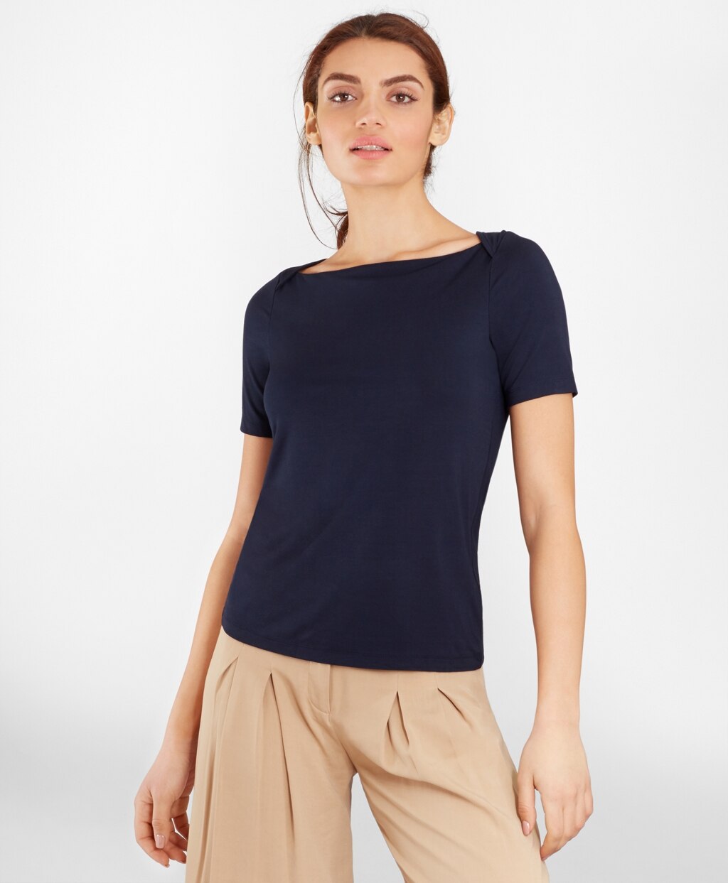 Brooks Brothers Women Bateau-Neck Jersey Top