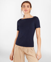 Brooks Brothers Women Bateau-Neck Jersey Top