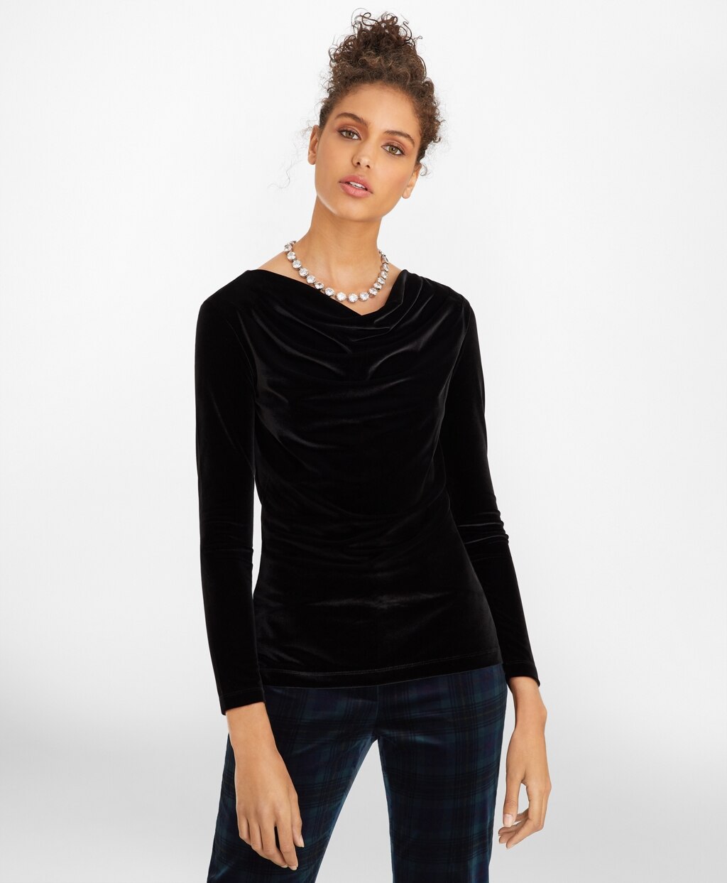 Brooks Brothers Women Ruched Velvet Top
