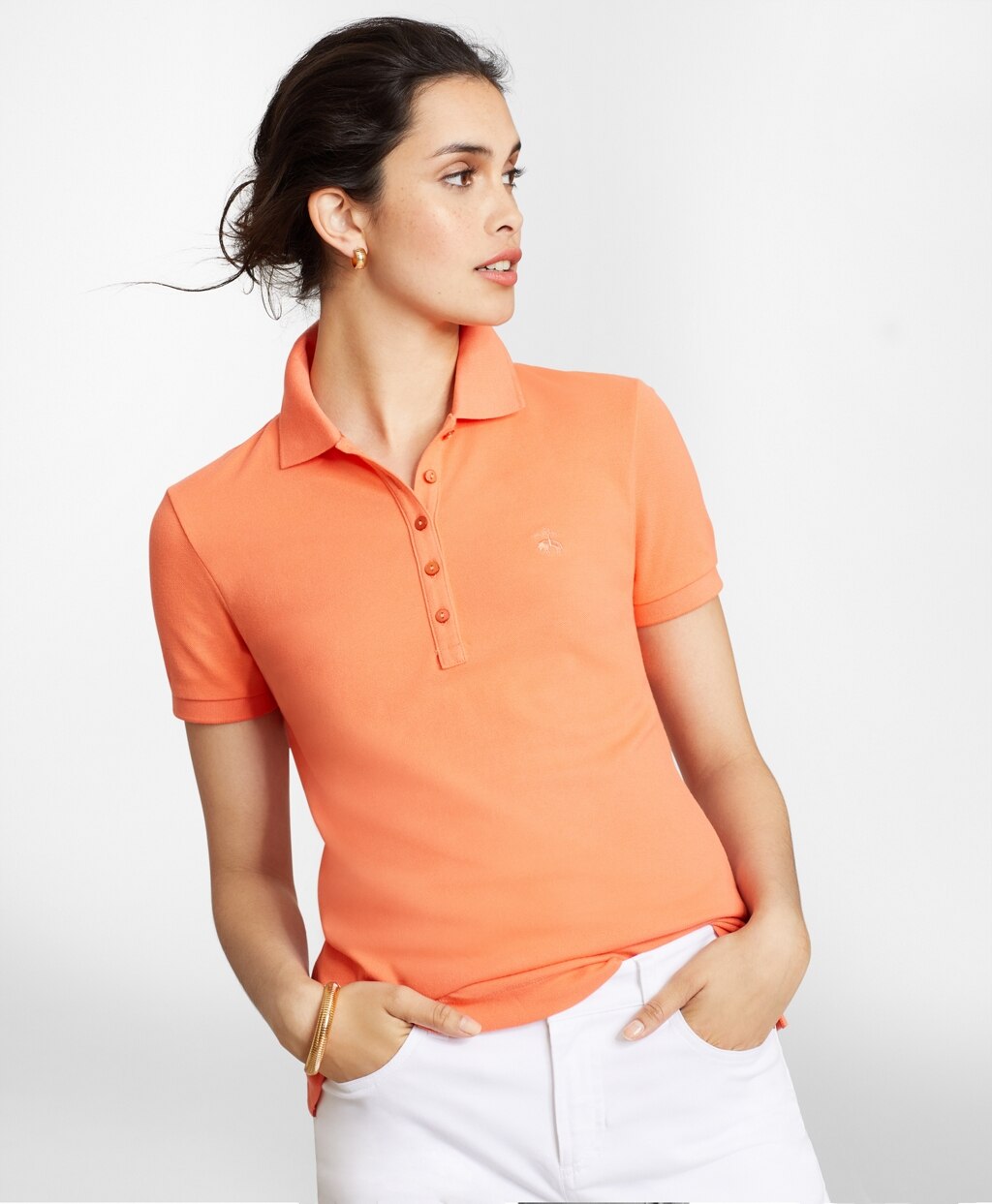 Brooks Brothers Women Stretch Supima® Cotton Pique Polo Shirt