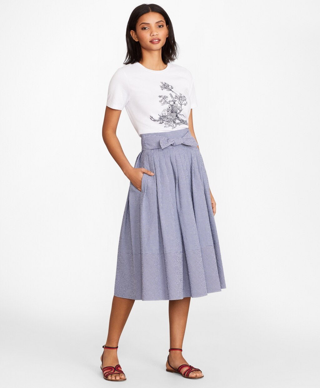 Brooks Brothers Women Toile Graphic T-Shirt