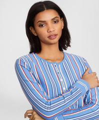 Brooks Brothers Women Striped Supima® Cotton Jersey Henley Tunic