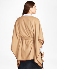 Brooks Brothers Women Leather-Trimmed Cashmere Kimono