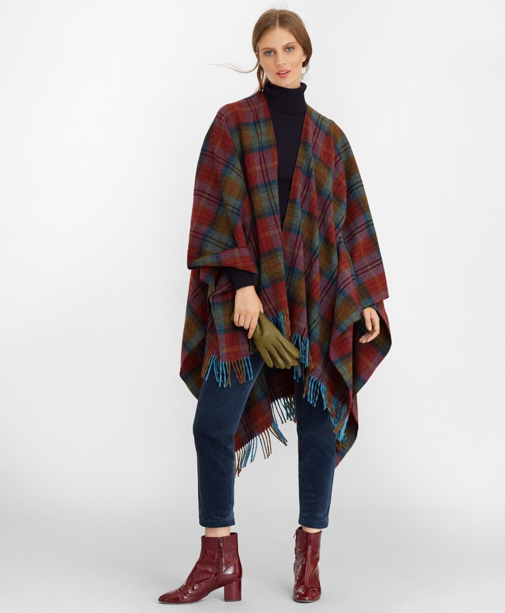 Brooks Brothers Women Tartan Wool Ruana